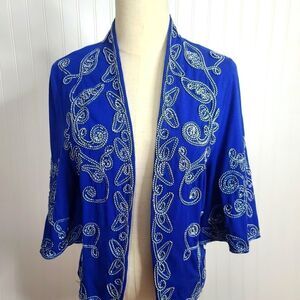Lauren Michelle Embroidered Royal Blue Jacket SIZE SMALL